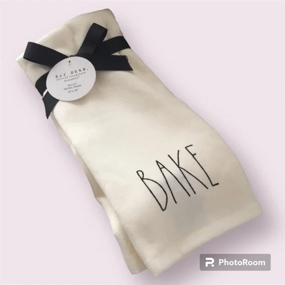 Rae Dunn Kitchen Towels BAKE and HOME MADE NWT - Picture 1 of 7